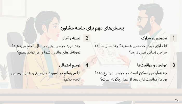 پرسش‌های مهم برای جلسه مشاوره جراحی بینی
