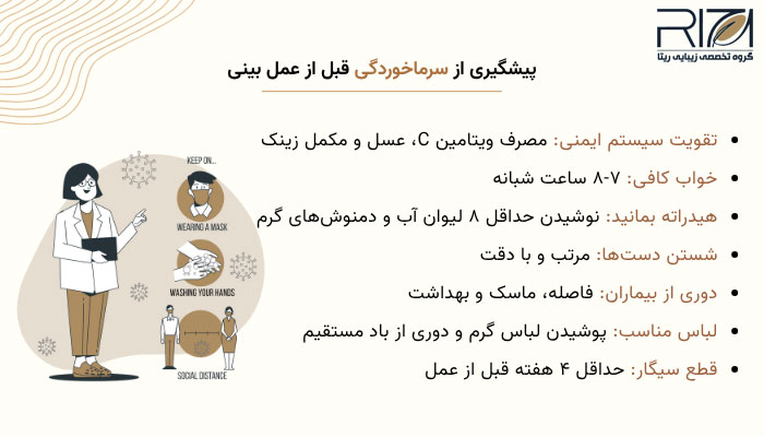 سرماخوردگی قبل از عمل بینی 4 نکات پیشگیری از ابتلا به سرماخوردگی قبل از عمل بینی