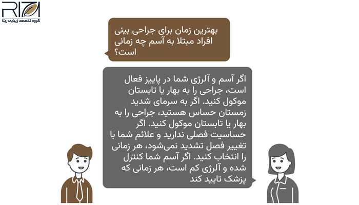 عمل زیبایی بینی با سابقه آسم 2 بهترین زمان برای جراحی بینی افراد مبتلا به آسم