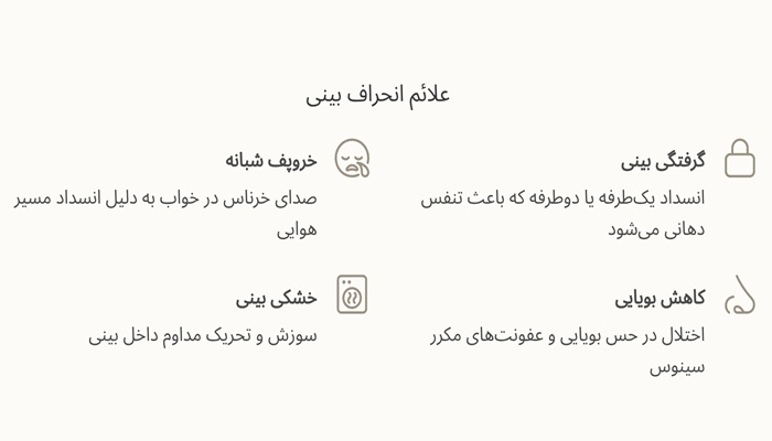 علائم و نشانه‌های انحراف تیغه بینی