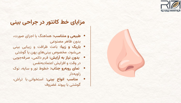 خط کانتور در عمل بینی چیست 2 مزایای خط کانتور در جراحی بینی