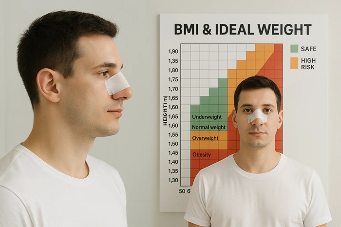 وزن ایده ‌آل برای عمل بینی