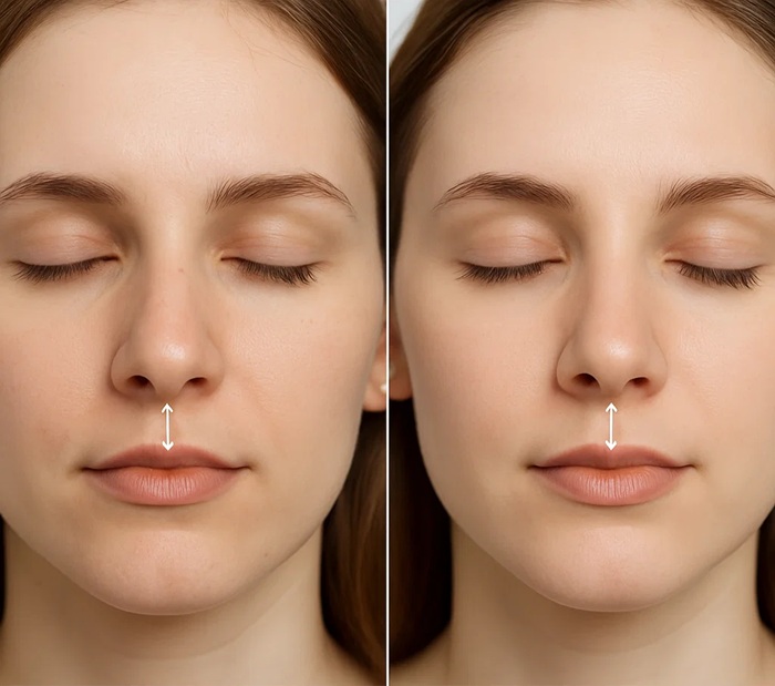 زیاد شدن فاصله لب و بینی بعد از عمل بینی