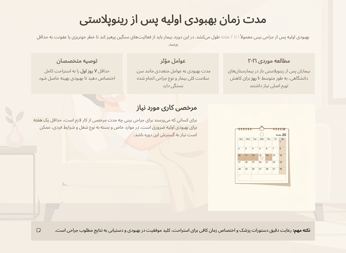 مدت زمان بهبودی اولیه